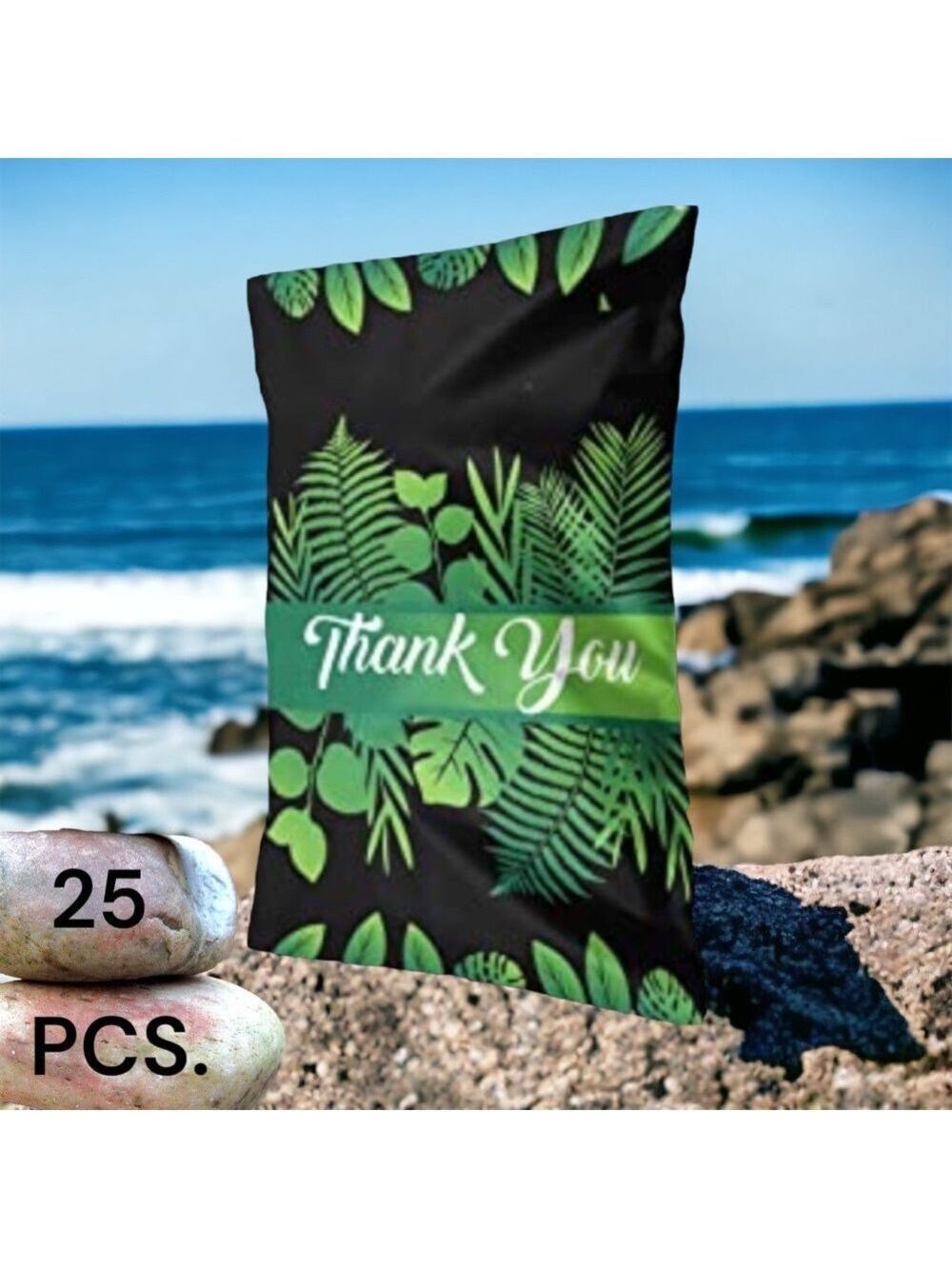 25 10X13 Poly Mailers Tropical Leaf Thank You, Shipping Envelopes PRICE IS FIRM - Picture 6 of 7